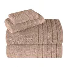 Toallas Beyond - Juego de Toallas de Lujo de 4 Piezas Fabricadas con 100% algodón Turco Altamente absorbentes y cómodos Incluye 2 Toallas de baño 1 Toalla de Mano y 1 toallita Beige - Beis - Ver 8
