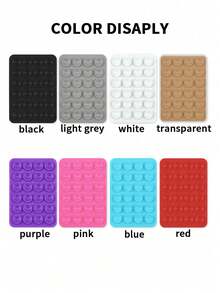 1/2/3/5pcs Multi-Functional 24-Hole Square Silicone Phone Suction Cup Holder And Heart-Shaped Double-Sided Silicone Phone Suction Cup Holder. Sturdy Silicone Suction Cups Can Securely Hold Phones To Prevent Dropping, Suitable For Video Shooting, Selfie, And Various Scenarios. - Multicolor - View 9