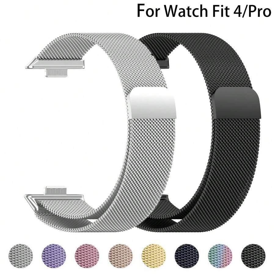 1pc Stainless Steel Milanese Loop Band Compatible With Huawei Watch Fit 4/4Pro, Magnetic Clasp Design, Suitable For Men And Women For Daily Life, Work, Party And Other Occasions