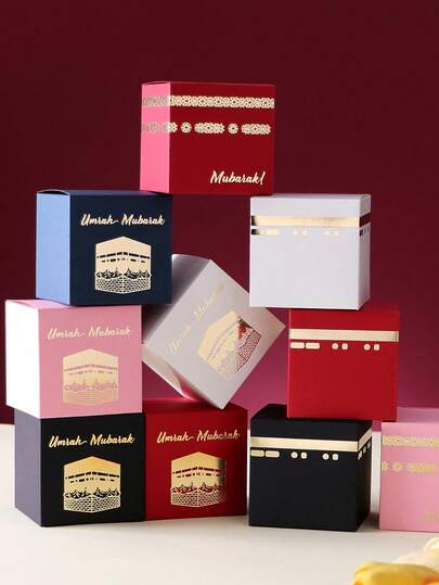 6 Hộp Quà Kẹo Mini - Những hộp quà nhỏ xinh được trang trí bằng logo "Umrah Mubarak" mạ vàng - Hoàn hảo để đựng sô cô la, quà tặng nhỏ và quà lưu niệm - Lý tưởng cho Hajj, hành hương, sinh nhật, tiệc cưới, đám cưới và các dịp khác.