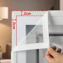 Customizable Zipperless Mesh Curtain Net, Mosquito-Proof Screens, Home Window Curtain Hooks, Self-Adhesive Invisible Mosquito Net - 1pcs - View 3