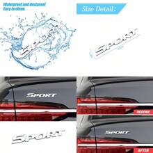 3D Metal Sport Sticker For Car Styling Personalise Sport Emblem Decal Auto Badge Stickers Car Exterior Decoration Accessories 3D Stickers For Trunk Side Fender Rear Tailgate Silver - Bạc - Xem 1