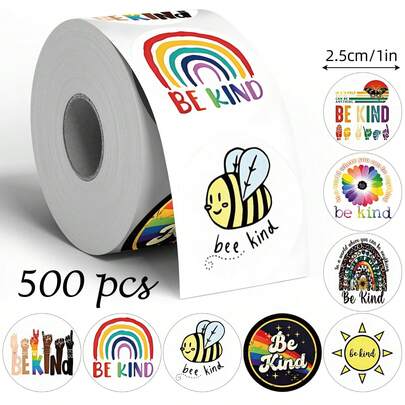 500pcs Rainbow Motivational Doodle Stickers, 1 Inch Hexagon 8 Animal Designs, Creative Handmade Journal Supplies, Office Stationery, School Teacher Rewards, Gift Wrapping DIY Decor, PVC Waterproof Sticker