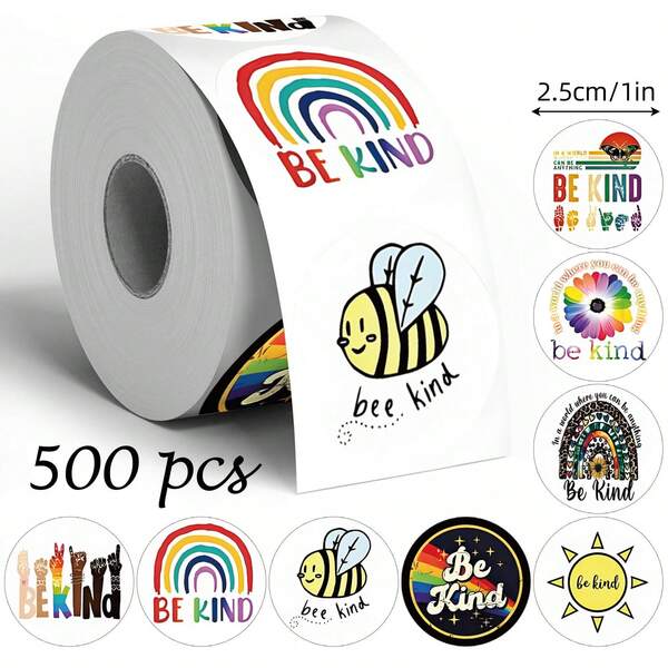 500 Stück Regenbogen Motivations-Kritzeleien Aufkleber, 2,5 cm Hexagon mit 8 Tier Designs, kreative handgemachte Tagebuch Zubehör, Büro Schreibwaren, Schullehrer Belohnungen, Geschenkverpackung DIY Deko, PVC wasserfester Aufkleber