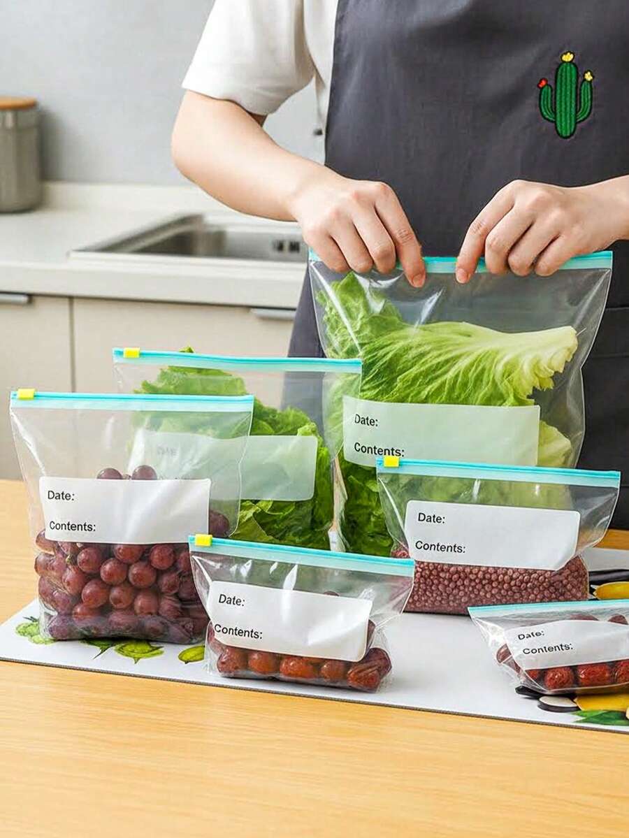 45 pièces Sacs de conservation des aliments, sacs Ziplock réutilisables pour réfrigérateur et congélateur, sacs hermétiques pour la conservation des aliments, convient pour la réfrigération, la congélation, l'emballage, sacs de conservation des aliments étanches
