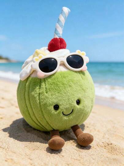 7.87-Inch Exquisite Green Coconut Plush Doll - This Coconut Doll Is Filled With Premium, Soft, And Fluffy Fabric. It's Perfect For Decorating Bedrooms And Living Room Sofas, Serving As An Everyday Petting Companion, And Also Suitable For Summer Parties And Holiday Decorations, Creating A Cozy Reading Nook, And As A Comfortable Nap Pillow