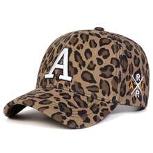 1pc Women's A Letter Embroidery Leopard Print Baseball Cap, Street Fashion Casual Hat For Spring/Autumn Outdoor, Travel, Beach - Multicolor - View 5