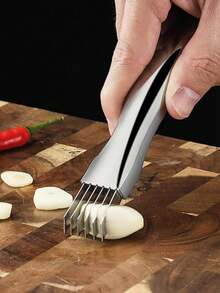 1pc Stainless Steel Multi-Function Vegetable Slicer | Stainless Steel Material | Multi-Blade High-Efficiency Cutting | Kitchen Vegetable Cutting Slicing Chopping Tool - Multicolor - View 7