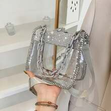 1pc Women's Fashion Transparent Chain Bag, Chic Ladies Handbag, New Popular PVC Shoulder Bag For Girls - A - View 5