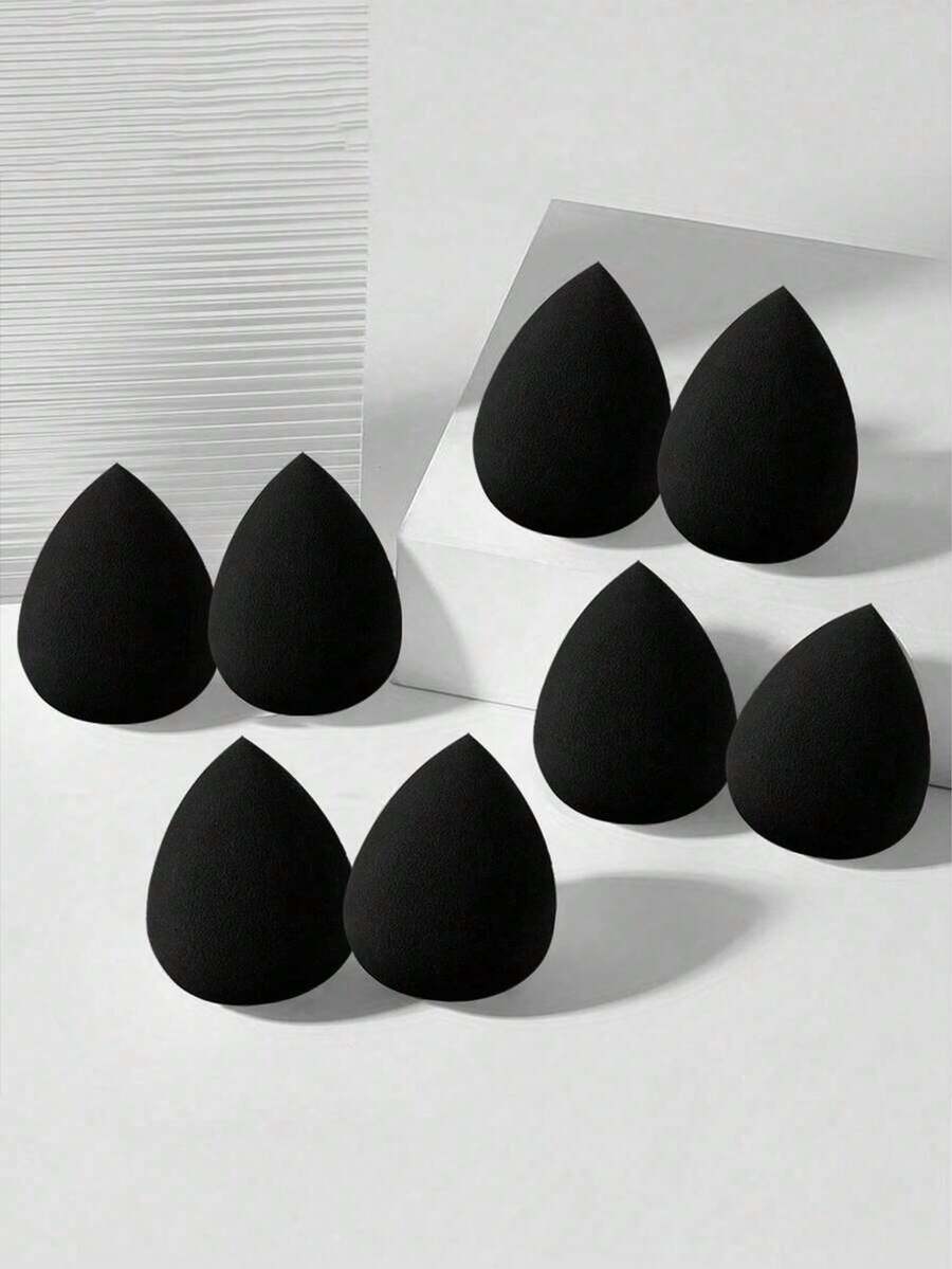 5pcs Multi-Functional Black Makeup Sponges, Foundation Blending Sponges, Liquid/Cream/Powder Seamless Smooth Makeup Sponges, Water Drop Shaped Makeup Sponges, Dry & Wet Use Makeup Tools, Professional Soft Concealer Sponges, Soft Makeup Sponge Set, Multi-Purpose Makeup Tools, Suitable For Foundation, Loose Powder - 彩色 - 查看 1