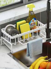 Giá để đồ nhà bếp, giá đựng đồ dùng nhà bếp để đựng nước rửa chén, miếng bọt biển, khăn lau, miếng cọ rửa bằng thép. - 23cm*9cm*11cm - Xem 8