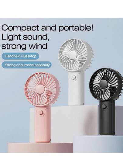 مروحة محمولة يدوية، مراوح صغيرة، مروحة تبريد شخصية للصيف، سرعة قابلة للتعديل، تيار هواء قوي، للعمل والدراسة والمنزل والمكتب والسفر والشاطئ والعطلات والطقس الحار (بطاريات AAA غير مشمولة)