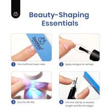 Beetles Gel Nail Kit Short Almond Gift Spree Easy DIY Extension Set Gift For Women - Almond Short 240pcs (Etch X Nail Tips Kit) - 查看 7