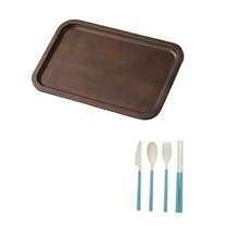 一体式胡桃木椭圆形托盘，适用于盛放食物、零食、饮料、寿司、牛排、披萨、甜点、蛋糕、面包，也可作为早餐托盘、咖啡托盘、茶托盘、餐盘和服务托盘使用。 - 紫紅色 - 查看 6