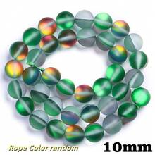1串 6/8/10mm 彩虹極光石英珠，天然石間隔珠，磨砂啞光月光石，適用於珠寶製作手鍊項鍊耳環 - 磨砂閃光石 - 查看 15