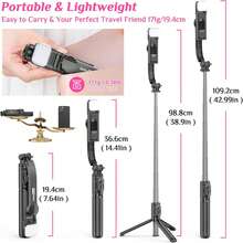 Gậy selfie mini, Gậy selfie cầm tay, Gậy selfie, Gậy selfie có thể thu gọn, Gậy selfie Bluetooth, Gậy selfie chạy bằng pin - Một cỡ - Xem 10