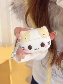 1pc Cotton Candy Cat Ear Headphone Case Suitable Compatible With Apple - Multicolor - View 1