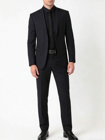 1条男士纯色字母休闲PU皮腰带，四季皆宜