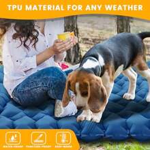 Cojín de dormir para camping ultraligero con almohada integrada almohadillas para orejas inflables para dormir compactas para viajes camping mochilero senderismo tienda de campaña de - Azul - Ver 7