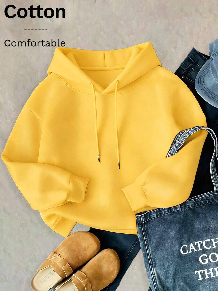 100% Cotton Double-Sided Printed T-Shirt – A Casual Style Perfect For Spring And Summer, Beach Parties And As A Graduation Gift – Fun Yellow Design – Loose-Fit Women's T-Shirt - Yellow - View 1