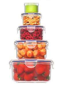 10pcs Lunch Box Set With Lids, Food Storage Containers, Leak-Proof Leftover Containers, Stackable Microwave/Fridge/Dishwasher Lunch Boxes - Multicolor - View 12