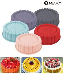 1PC Silicone Cake Mold – 20cm/8 Inch,25cm/10 Inch Round Baking Pan, Easy To Use And Clean, Available In Multiple Colors, Ideal For Cakes, Weddings, Birthdays & Celebrations - Multicolor - View 3