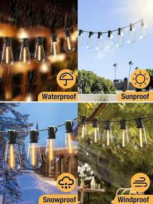 30/15 LED Solar String Lights, IP67 Waterproof, Dual USB Charging, High Brightness 3A Bulbs, Suitable For Outdoor Pubs, Cocktail Bars, Background Wall Decor To Create Ambiance - ST38 - View 10