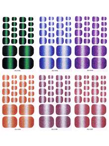 2pcs 44 Toe Nail Stickers, Waterproof Ombre Pink Toe Nail Art Decals, Fashion Choice For Women - Multicolor - View 15