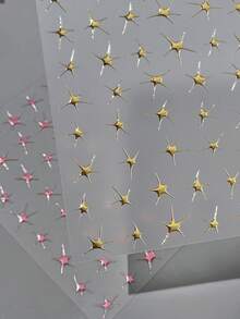 星星美甲贴纸，1张5D立体浮雕自粘DIY美甲贴纸 - 美甲用品及饰品，适合女孩和女士 - 春夏美甲，居家美甲沙龙必备 - 彩色 - 查看 6