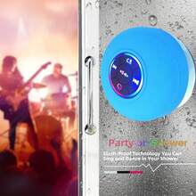 Shower Speaker,MINI PHONE Wireless Speaker, Electronics Gifts Mini Portable Speaker With Suction Cup And Mic For Bathroom - Blue - View 5
