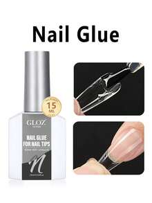 GLOZ 15毫升超强力指甲胶，适用于亚克力指甲、甲片、按压式指甲、假指甲，沙龙级刷涂式指甲胶，易于涂抹，持久耐用。 - 無色 - 查看 11