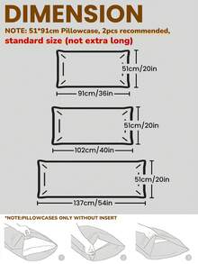 1个柔软枕套，长款枕套，标准尺寸枕套，信封式封口，抗皱，防褪色，防污，不含枕芯，尺寸20x54英寸，20x36英寸，适用于春夏装饰、房间装饰、学习用品 - 彩色 - 查看 3