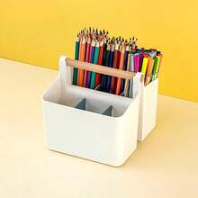 Large Plastic Portable Storage Box With Handle And Adjustable Dividers, Suitable For Storing Art Supplies, Crafts, Colored Pencils, Cosmetics, Etc. - Multicolor - View 17