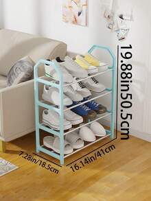 1pc 4-Tier Shoe Rack Organizer - Freestanding Shoe Cabinet, Suitable For Wardrobe, Entryway And Hallway - Easy To Install And Space-Saving - Multicolor - View 5