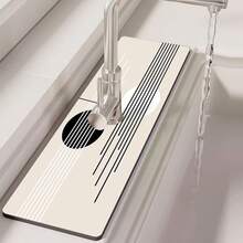 1pc, Sink Faucet Suction Pad, Drainage Pad, Kitchen, Bathroom Sink, Countertop, Drainage Pad, Diatomite Washbasin, And Cuttable Quick-Drying Pad. - Multicolor - View 2