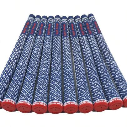 10pcs Golf Club Grips, Rubber & Wood, Standard Size, Medium