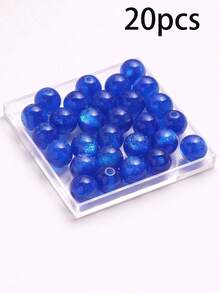 50pcs Dreamy Spring/Summer Galaxy Glitter Round Resin Beads, DIY Bracelet Jewelry Making Supplies - Multicolor - View 70