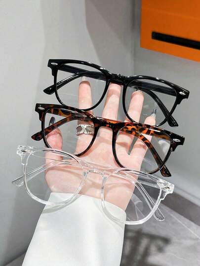 Set de 3 gafas de moda para campus, lindas y multifuncionales, adecuadas para uso diario, oficina, ver TV, juegos, decoración de teléfonos, unisex