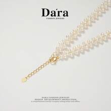 DARA Dây chuyền ngọc trai nuôi cấy nước ngọt 5-6mm, tinh tế, thích hợp đeo hàng ngày, thanh lịch, sang trọng, được đóng gói trong hộp quà tặng cao cấp. - trắng - Xem 4