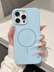 奢华磁吸软硅胶手机壳，兼容 17 Pro Max/17/16/15/14/13/12/11 Pro Max Plus，支持磁吸无线充电，防震保护套 - 遠峰藍 - 查看 2