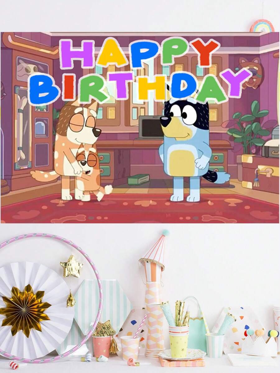 Bluey Broyi Background Decoration Items With Cartoon Themes For Family Gatherings, Party Balloons For Home Parties, Anniversary Party Decorations, Birthday And Holiday Party Supplies, Gifts For Sending To Friends And Family At Parties And Gatherings. - Multicolor - View 1