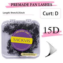SACKVIS 1 Box 600pcs Premade Fans Eyelash Extensions 15D Curl D Natural & Soft Hand-Grafted False Eyelasheslash Clusters Eyelash Clusters Individual Eyelashes Lashes Fake Lashes - View 8