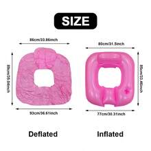 1件PVC充气沙滩泳池漂浮床，高浮力便携式漂浮垫，沙滩必备游泳游戏 - 彩色 - 查看 7