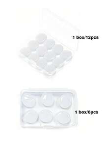 6/12pcs Reusable Plastic & Silicone Sleeping Earplugs - For Adults, Suitable For Music Concerts, Swimming, Snoring, Reading, Resting, Flights, Super Noise-Proof Swim Earplugs, Non-Irritating - Multicolor - View 12