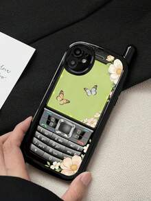 Butterfly Painted Matte Black Printed Shockproof Phone Case For IPhone 17/17 Pro Max/16/15 XR/7/8/16 Pro Max/13/14/14 Pro Max/13 Pro Max/12 Pro Max/11/12 Pro/XS/XR/7/8/SE2 - Multicolor - View 5