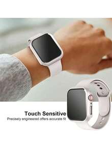 1pc Hard PC Protective Case With Screen Protector, Compatible With Apple Watch 40mm/41mm/42mm/44mm/45mm/46mm/49mm, Anti-Fall, Anti-Scratch, Fashionable Casual, Sporty, Compatible With Apple Watch Ultra/11/10/9/8/7/6/5/4/3/SE, Unisex - Starlight - View 4