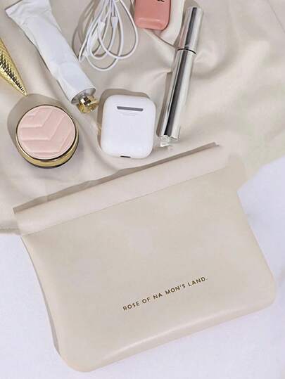 1pc Solid Color Multifunctional PU Leather Coin Purse, Unisex Design For Storing Cables, Glasses, Lipstick, Cash And Other Small Items, Convenient For Daily Life And Travel