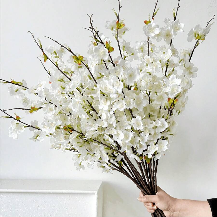 1/2/3 bông hoa anh đào nhân tạo, cao 73cm, thích hợp trang trí tường, phòng khách, phòng ngủ, đám cưới, tiệc tùng, trang trí bàn, nhà cửa, bàn làm việc, nhà bếp, bàn tiệc cưới, trang trí trung tâm, văn phòng, sân vườn, ngoài trời, nhà cửa, trang trí sân, trang trí mùa xuân hè thu đông. - trắng - Xem 1