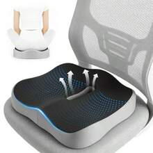 Cojín Ortopédico para Silla de Oficina Cojín Ergonómico para Coxis y Ciática Lumbar Almohada de Asiento para Automóvil Dona para Sentarse y Aliviar Hemorroides Apto Todas Estaciones  89681 - Gris Oscuro - Ver 6