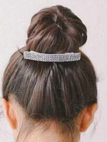 1pc European And American Fashion Personalized Luxury Versatile Headpiece, Bridal Wedding Accessory Tassel Headchain, Rhinestone Geometric Pattern Casual Party Copper Hairpin - Gold - View 1